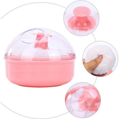 Body After Bath Powder Case Baby Powder Puff for Infant Baby Powder Puff with Container Storage Box for Baby Washing Accessory