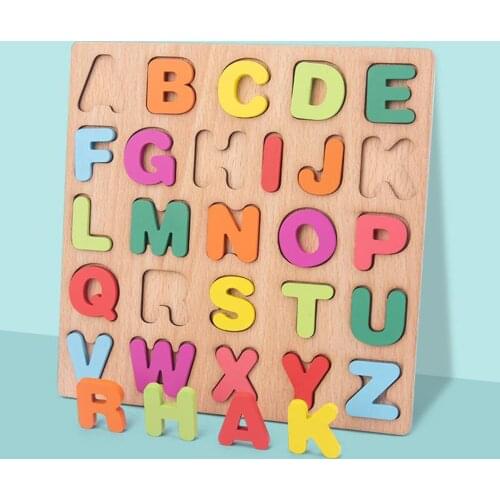 Wooden Alphabet Puzzle for Toddlers Uppercase Letters ABC Puzzles Board for