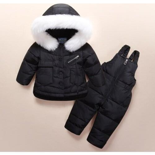 Childrens clothing boys and girls down jacket suit New thick winter sets