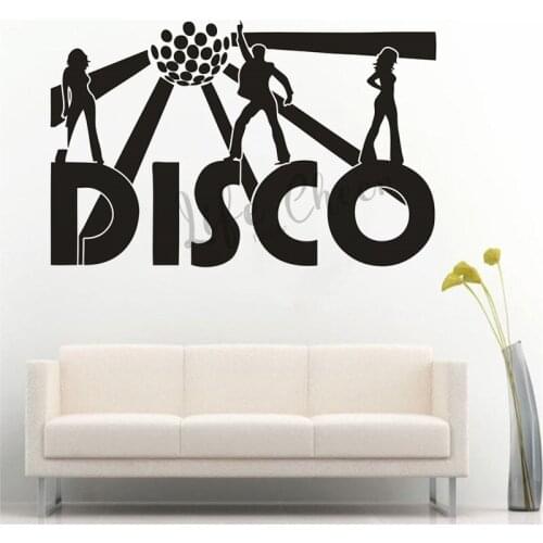 Disco Flash Light Wall Decals Music Bar Decoration Night Club Wall Art Sticker Dancing Man Women Vinyl Murals Decor AZ1035