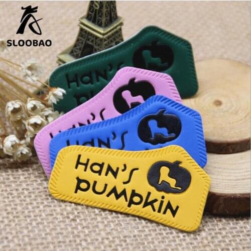 PU leather label for clothing, engraved/debossed logo, leather patch with custom logo 1000pcs/lot