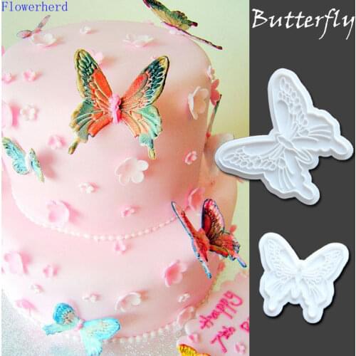 2pcs Butterfly Fondant Cake Mold Printing Die Biscuit Plastic Mold Cake Decorating Tools Pastry Chocolate Mold Baking Tools