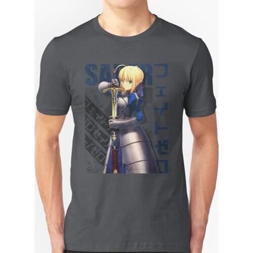 Fate - Saber Short-Sleeve T-Shirt Summer Men Streetswear T Shirt Anime Meme Manga Light Novel Video Game Fate Stay Night Fate