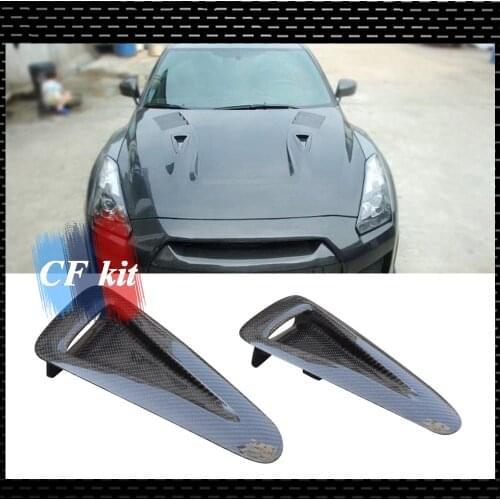 CF Kit Carbon Fiber Hood Vent For NISSAN GTR R35 2008-2014 HOOD INTAKE Cover Racing Auto Body Kit Trim Engine Car Accessories