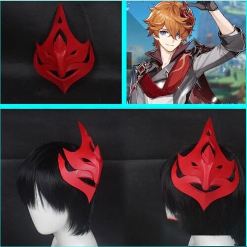 Genshin Impact Tartaglia Ajax Cosplay Mask Take Photo Props Cosplay Costume Men Women Girls Student Hair Accessories Halloween