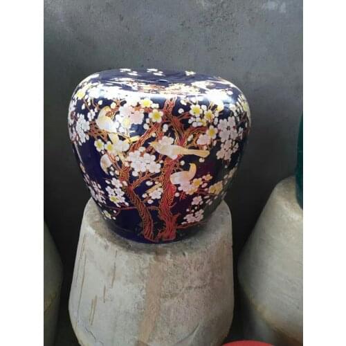 Round Porcelain Jindezhen dressing ceramic garden stool Chinese ceramic drum stool bathroom ceramic chinese stool