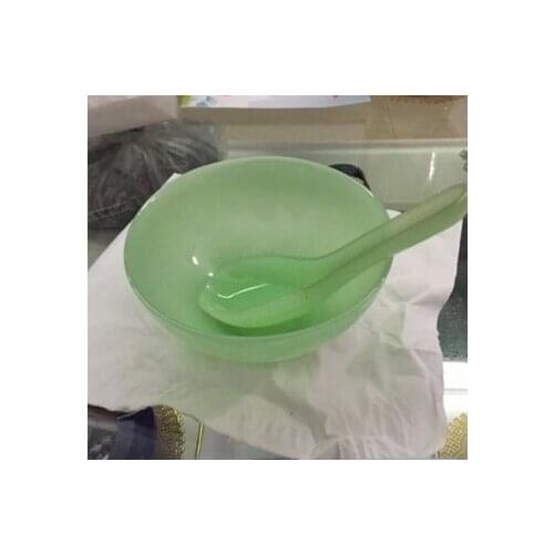 Natural green jade spoon / bowl