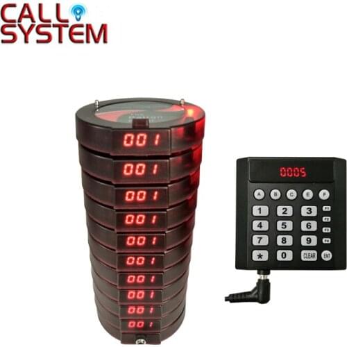 Mini Keyboard with 10 coaster pager Wireless Queue Call Service Equipment Restaurant Fast Food Self-taking System