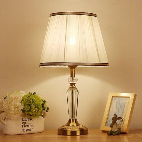 European style table lamp hotel engineering fashion bedside lamp bedroom crystal table lamp hotel room lamp