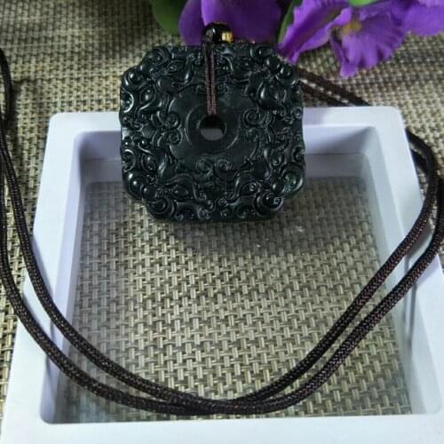 Natural Black-Green Jade Pi Xiu Jade Pendant Jewelry Lucky Exorcise Evil Spirits Safety Amulet Jade Pendants Jade Fine Jewelry