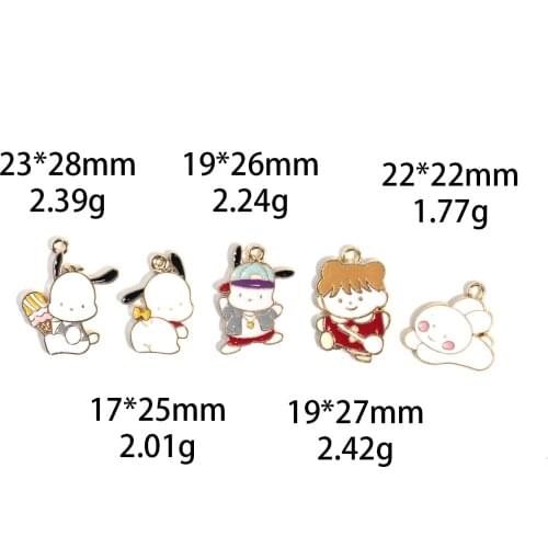 Novelty earrings Korea earrings quirky jewelry puppy rabbit dripping oil alloy jewelry accessories rubber band earrings pendant