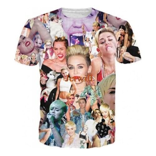 Newest Fashion WomenMen Miley Cyrus Paparazzi 3D Print Casual T-shirt
