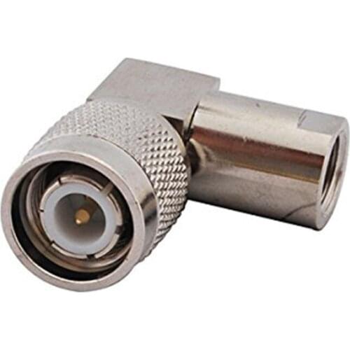 FME Male to TNC Male RF Adapter TNC Plug to FME Plug Right Angle for Wireless Antenna RF Wire Terminal Copper Alloy Connector