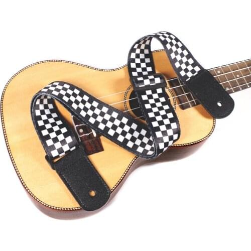 2021 New Adjustable Electric Guitar Strap Black White Plaid Acoustic Guitar Strap Belts Ukulele Bass Straps Guitar Accessories