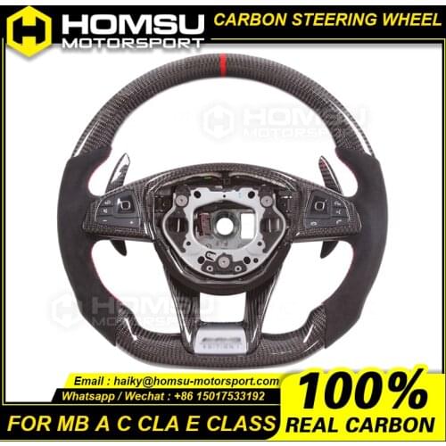 Real Carbon Fiber Steering Wheel Compatible with mercedes benz A45 CLA45 CLS63 C63 E63