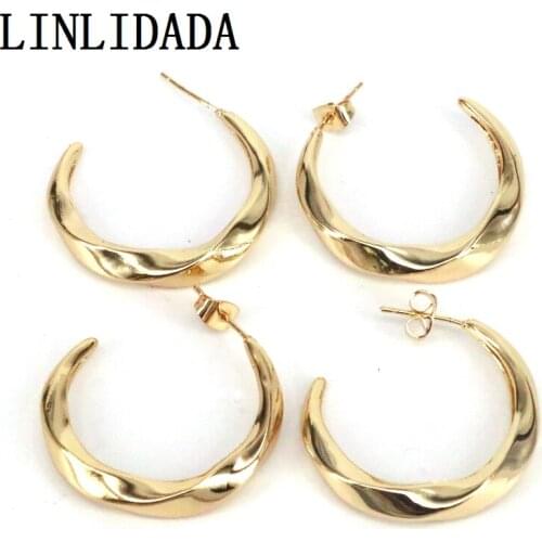 5Pairs, New Fashion Minimalist Metal Twisted Geometric Hoop Earrings Statement Charm Gold Earrings For Women Gift