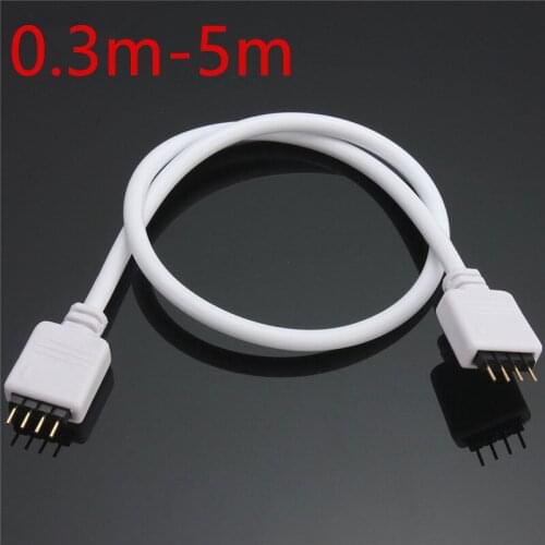 0.3/0.5/1/2/3/5M RGB 4Pin Female Extension Wire Cable Cord Connector LED Strip Light And Male Plug Light bar extension Wire