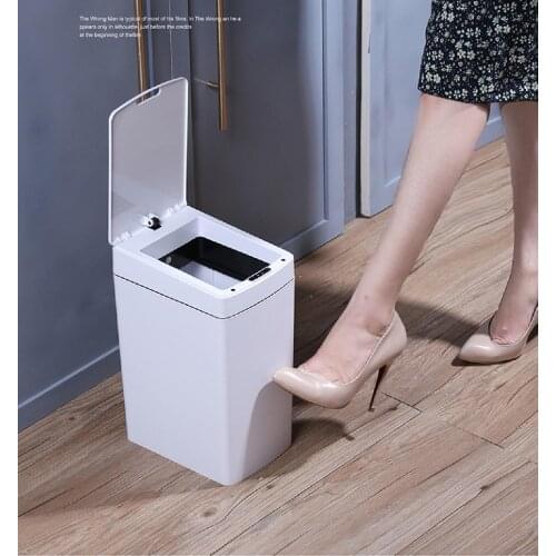 Smart Sensor Trash Can Electronic Automatic Household Bathroom Toilet Waterproof Slim Small Size Kitchen Garbage Bin 8L Dustbins