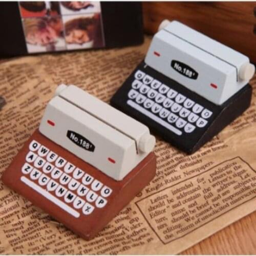 Vintage printer shape wood memo holder card note holders school office stationery supplier home decoration 2colors available