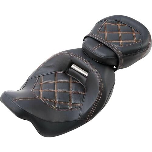 Motorcycle Passenger Seat Rear Cushion Pillion Pad Fit For Harley Touring Road King Electra Glide Road Glide 2009-2020