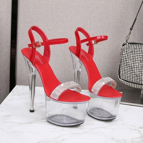 LEOPARD LAND Woman Shoes High Heels Sexy Patent Leather 17CM Sandals Extra High Heels Stiletto Black Hate Sky High Girl LFD