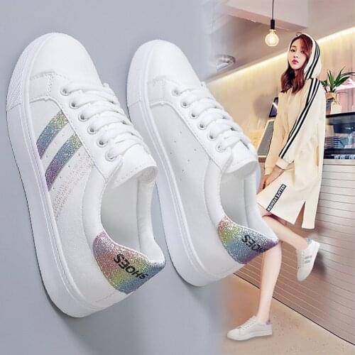 2021 New Women Walking Shoes Sport Fashion Microfiber Four Season Breathable Tenis Girls Platform Sneakers