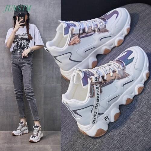 2021 Summer Latest Womens Slope Heel Platform Sneakers Ladies Casual Platform Walking Shoes Ladies Non-slip Blue Sneakers Mujer