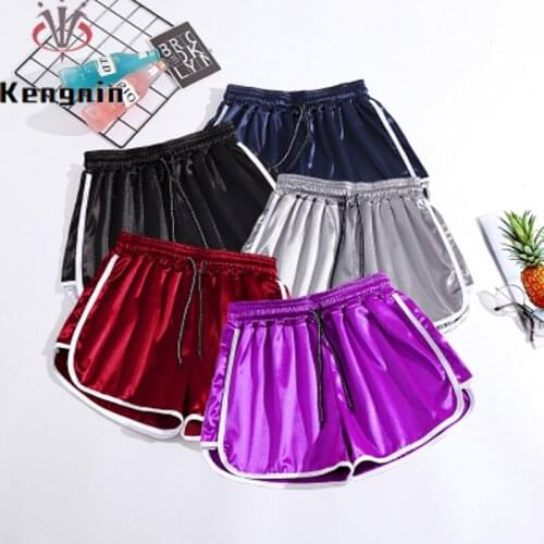 2021 Summer Korean Chic Women Yogo Shorts Loose Oversized Ladies Sweatshorts Wide Leg Pantsalone Running Female Short KE1071