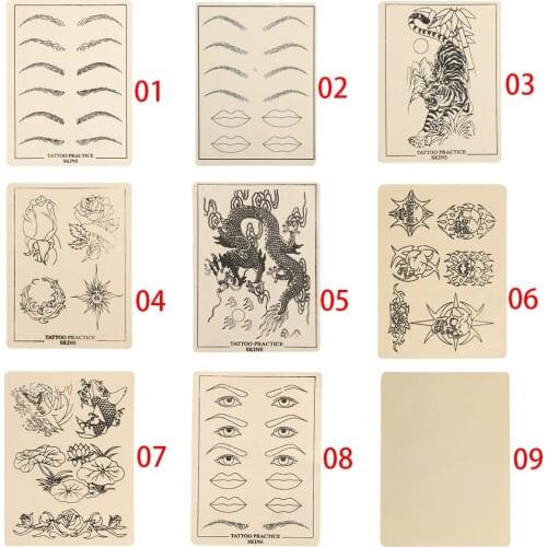1 Sheet DIY Microblading Tattoo Practice Skin Permanent Eyebrow Lip Train Practice Training Paper Body Art Practice Accessories