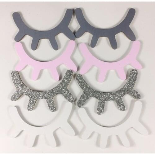 1 Pair Nordic Style Cute Wooden 3D Eyelash Wall Sticker Decor Children Kids Baby Room Background Wall Sticker Home Decoration
