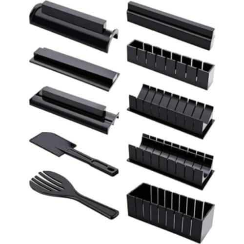 10Pcs New Sushi Maker Kit Rice Roll Mold Kitchen DIY Easy Chef Set Mould Roller Cutter