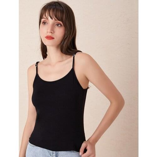 2021 Summer Color Small Camisole Base Shirt Spaghetti Vest Tops Women Top Damskie Breathable Crew Neck Sexy Vest Sling Womens