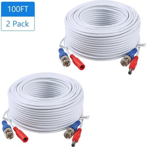 30m 18m Video+power HD Copper CCTV Camera extend Wires Extension extension with BNC+DC 2in1 two in Cable