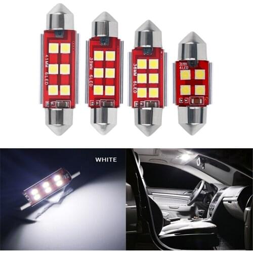 4pcs High Bright Car Interior Festoon C5W C10W LED Lights Canbus For Auto Dome Lamps Vehicle License Plate Bulbs White 12V Diode