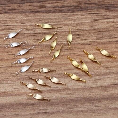 50pcs/lot 16mm Twisted Pendants Clasp Necklace Connector Bail Beads For DIY Necklace Making Supplies Jewelry Finding