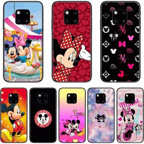 Mickey Phone Case For Huawei Mate 30 10 20 40 Lite Smart Z Pro Black Etui 3D Coque Painting Hoesjes Case