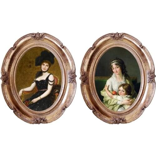 6/7 Inches European Style Vintage Golden Carved Resin Photo Frame Picture Frame Retro Art Home Wall Decoration Ornaments