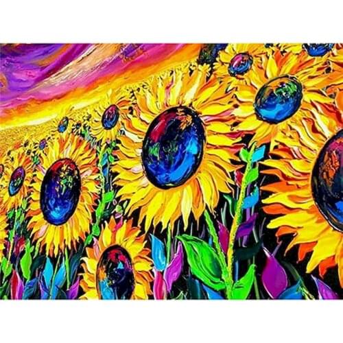 GATYZTORY Painting By Numbers Kits For Adults Abstract Sunflower Scenery Oil Paint Kits DIY Gift Modern Home Decor Wall Art Draw