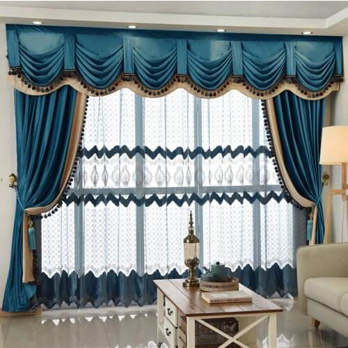 Custom Dutch Velvet Curtains for Living Room Dining Room Bedroom European Velvet Light Luxury Blackout Curtains Tulle Valance