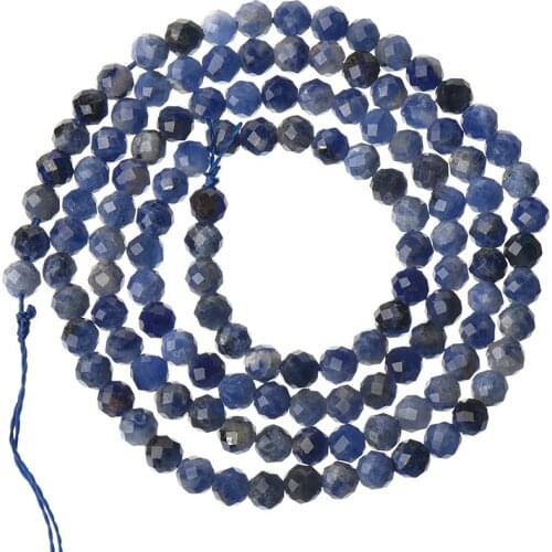 Pick Size 3mm-2mm Faceted Blue Print Stone Beads Customized For Diy Necklace and Bracelets 16inch gem For Birthday Gifts H536