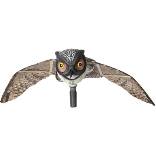 Fake Prowler Owl with Moving Wing Bird Proof Repellent Garden Owl Decoy Pest Scarer Sparrow Bird Scarecrow