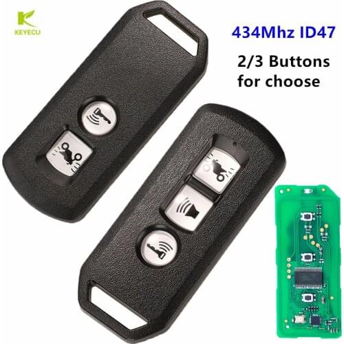 KEYECU Motorcycle Scooter 2/3 BTN Smart Keyless 434Mhz ID47 Key Remote For Honda K35V3 ADV SH 150 Forza 300 125 PCX150 2018 2019