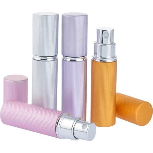 Cosmetic Containers Bottles 5ml High Grade Spray Bottle Empty Portable Traveling Vial Groove Surface Glass Perfume Atomizer Vial