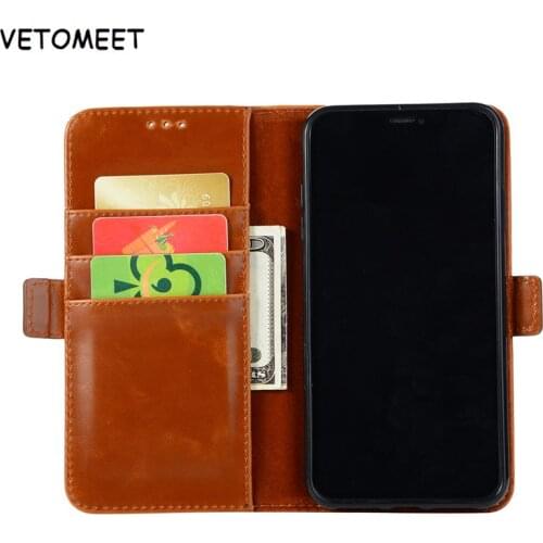 VETOMEET Case Leather Flip Wallet Cover For iPhone X XR XS MAX 8 7 6 Plus Card Book Flip Cover Case For Samsung For Huawei P20
