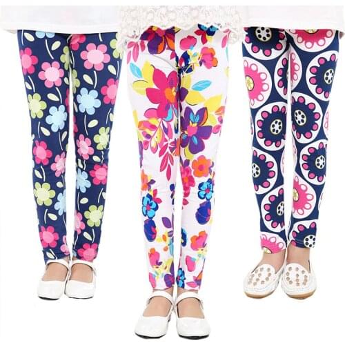 Baby Kids Skinny Slim Leggings Girl Floral Stretchy Pants Children Pants Leggings For Girl Clothes Casaul Wear 1 to 10 Years