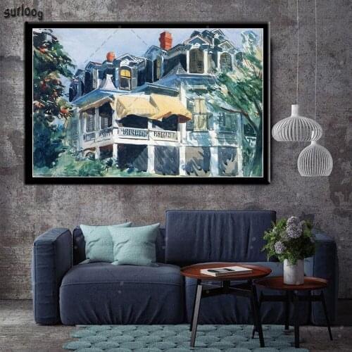 Wall Art Poster Edward Hooper Painter Retro Pictures Prints Canvas Painting for Living Room Home Decor