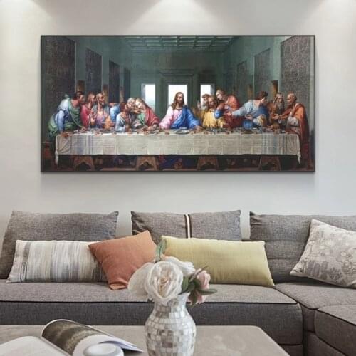 Home Decoration Posters and Prints Leonardo Da Vinci- Last Supper Canvas Paintings on The Wall Art Famous Art Jesus Wall Picture