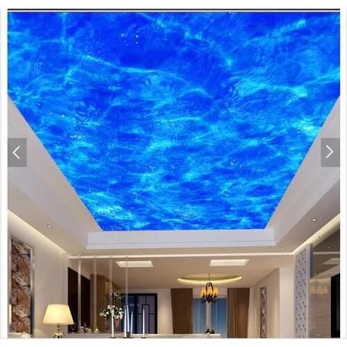 Custom 3d photo wallpaper 3d ceiling wallpaper murals Water lines blue dream living room ceiling frescoes 3d room wallpaper