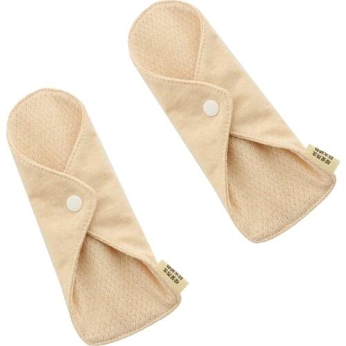 2pcs Women Cotton Menstrual Period Pads Washable Sanitary Napkins Cloth Panty Liner, Leakproof, Absorbency
