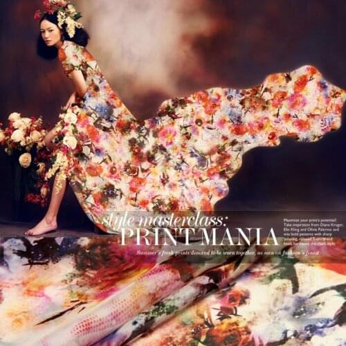 140cm wide 8mm splendid fruit and flower silk chiffon fabric for summer long and short dress beach dress shirt clothes